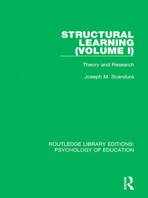 cover image of Structural Learning (Volume 1)